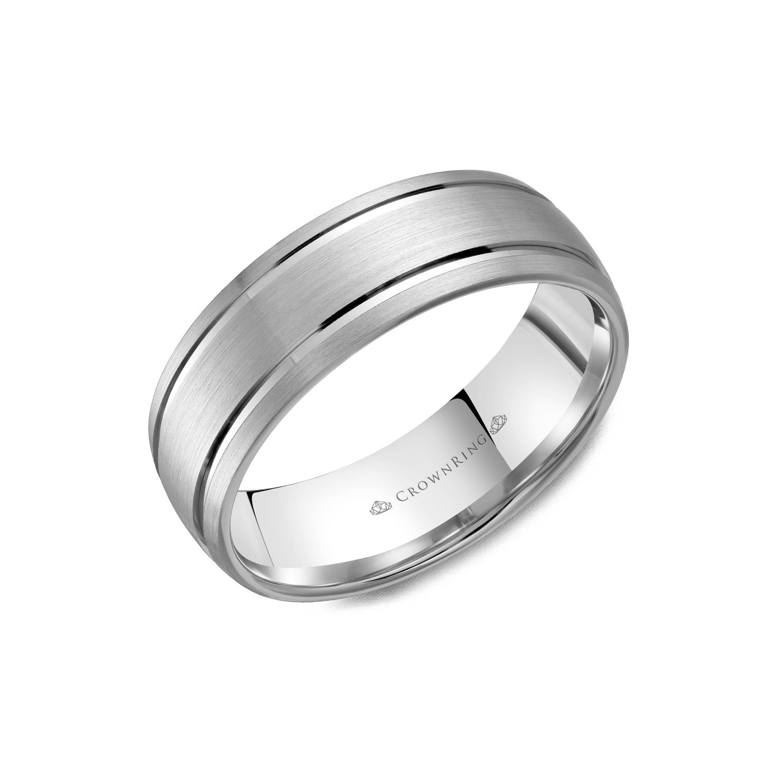 7mm Classic Wedding Band With High Polished Grooves