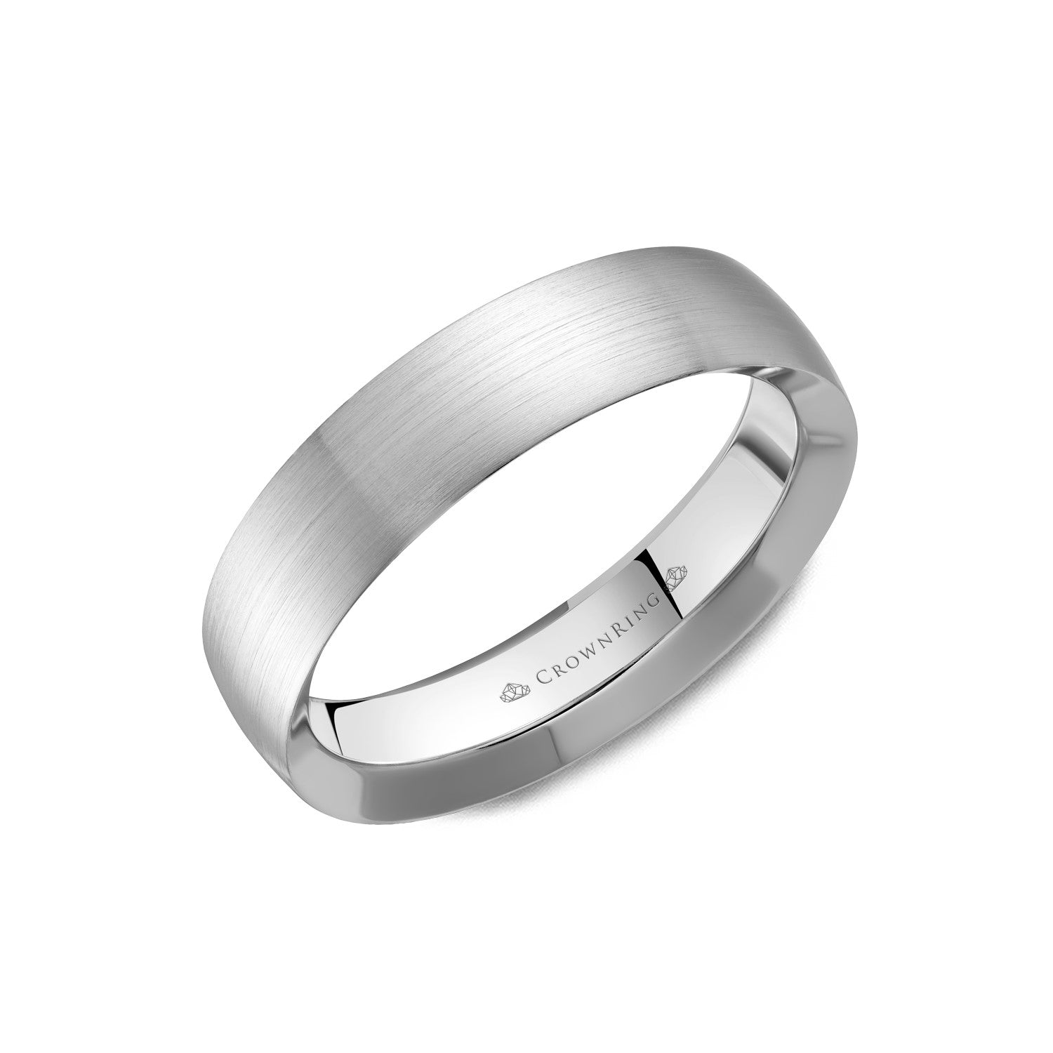 5.5mm Classic Wedding Band With Sandpaper Top Inside Beveled Edges