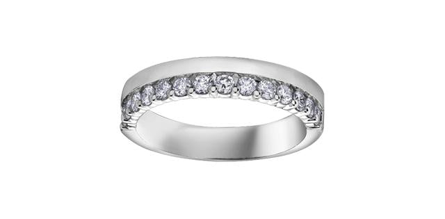 14K White Gold 0.50ctw Diamond Wedding Band Size 6