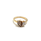 14K Yellow Gold 1.00ct Pear Brown Diamond Ring Size 6.25