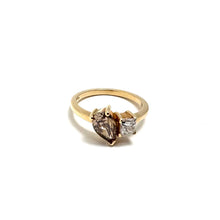 14K Yellow Gold 1.00ct Pear Brown Diamond Ring Size 6.25
