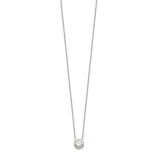 Silver Bezel 9mm CZ 18" Necklace