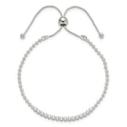 Sterling Silver Polished CZ Adjustable Bracelet