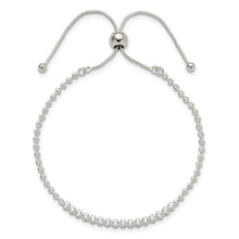 Sterling Silver Polished CZ Adjustable Bracelet