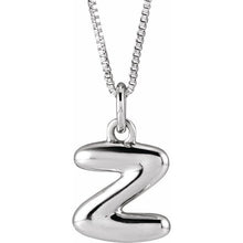 Sterling Silver Initial Bubble 18 Inch Necklace