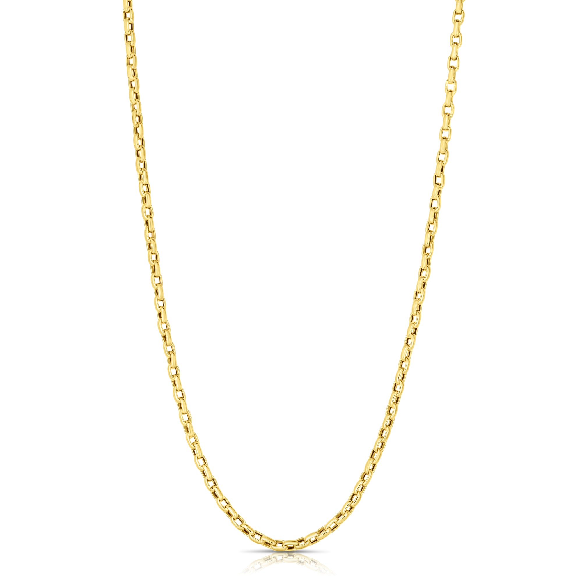 Roberto Coin Designer Gold Fine Gauge Square Link Necklace