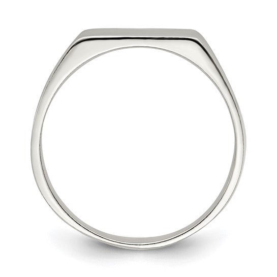 Sterling Silver Solid 9x11mm Engraveable Signet Ring, Size 8