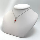 Custom 14K White Gold Sapphire & Diamond Necklace 18-Inch