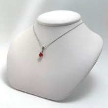 Custom 14K White Gold Sapphire & Diamond Necklace 18-Inch
