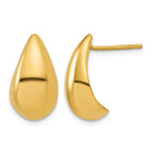 Gold-Plated Silver Puff Teardrop Stud Earrings