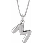 Sterling Silver Initial Bubble 18 Inch Necklace