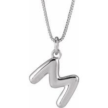 Sterling Silver Initial Bubble 18 Inch Necklace