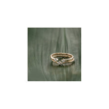 14K Yellow Gold Maple Leaf Diamond Ring