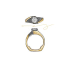 Custom 14K Two-Tone 1.70ct Diamond and Heirloom Gem Ring