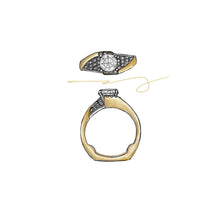 Custom 14K Two-Tone 1.70ct Diamond and Heirloom Gem Ring