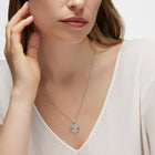Birks Muse Guilloche Drop Silver Necklace