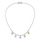 Sterling Silver Enameled Flowers Children's Necklace