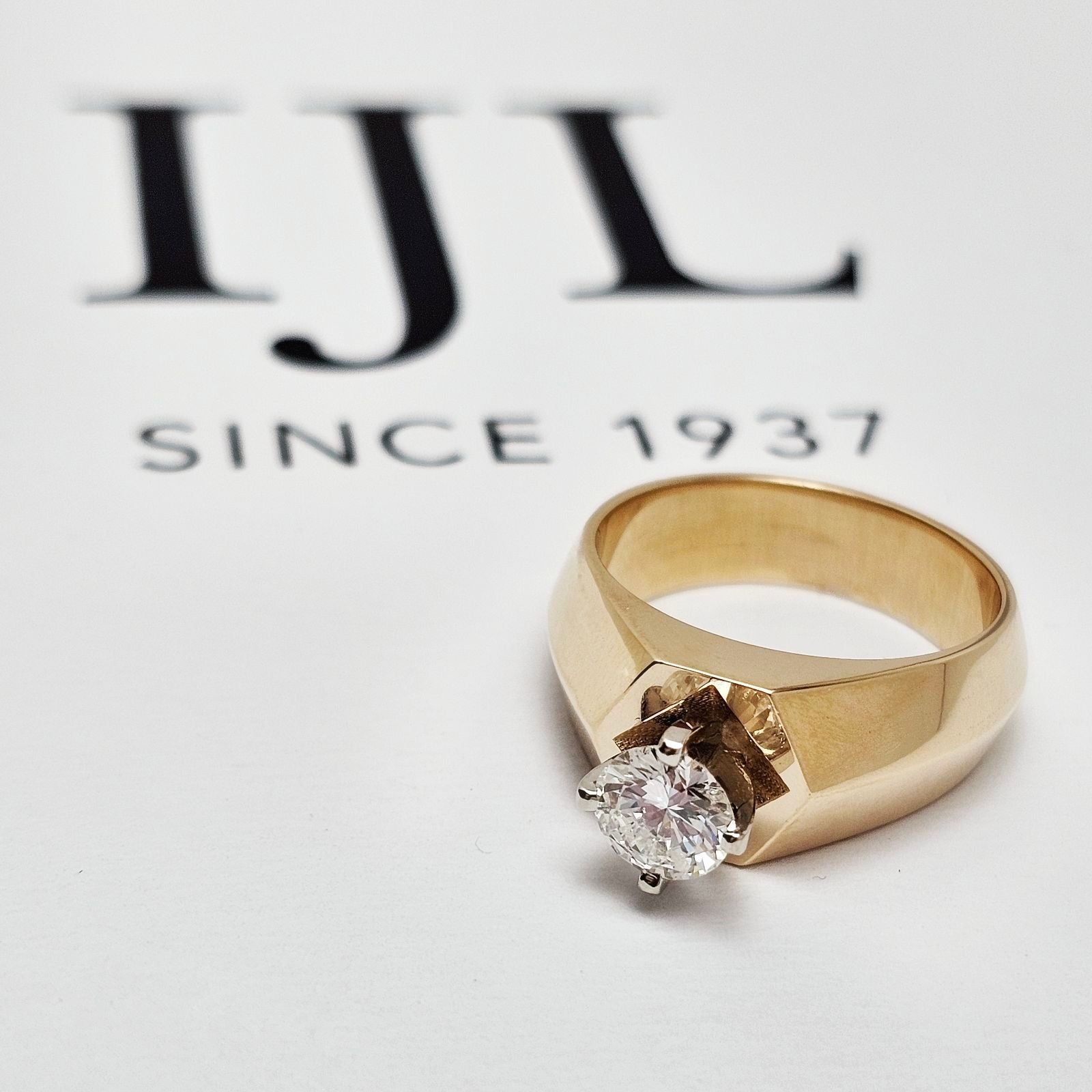 Custom Two-Tone Gold Wide Diamond Ring Mount