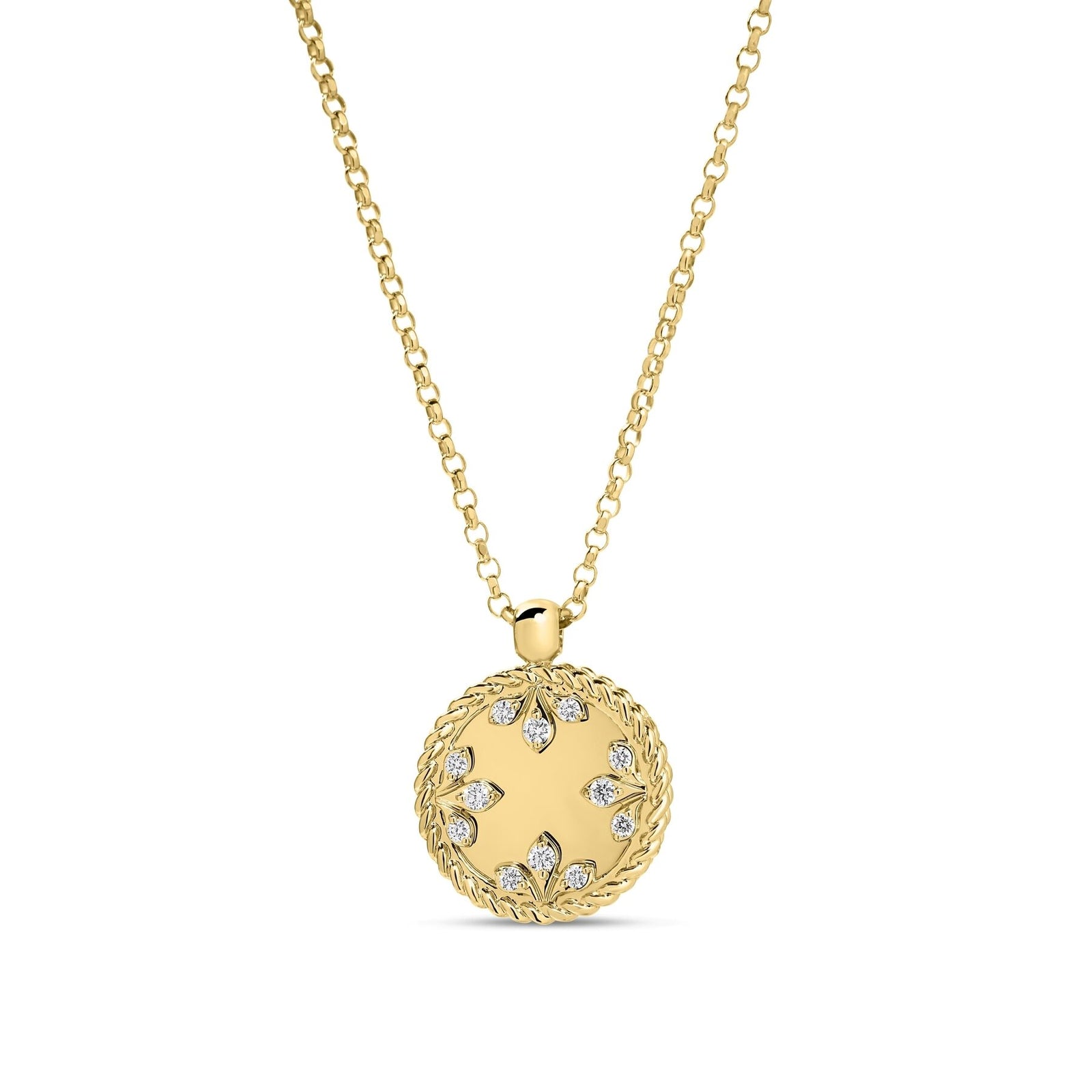 Roberto Coin Venetian Medallion Diamond Pendant Necklace