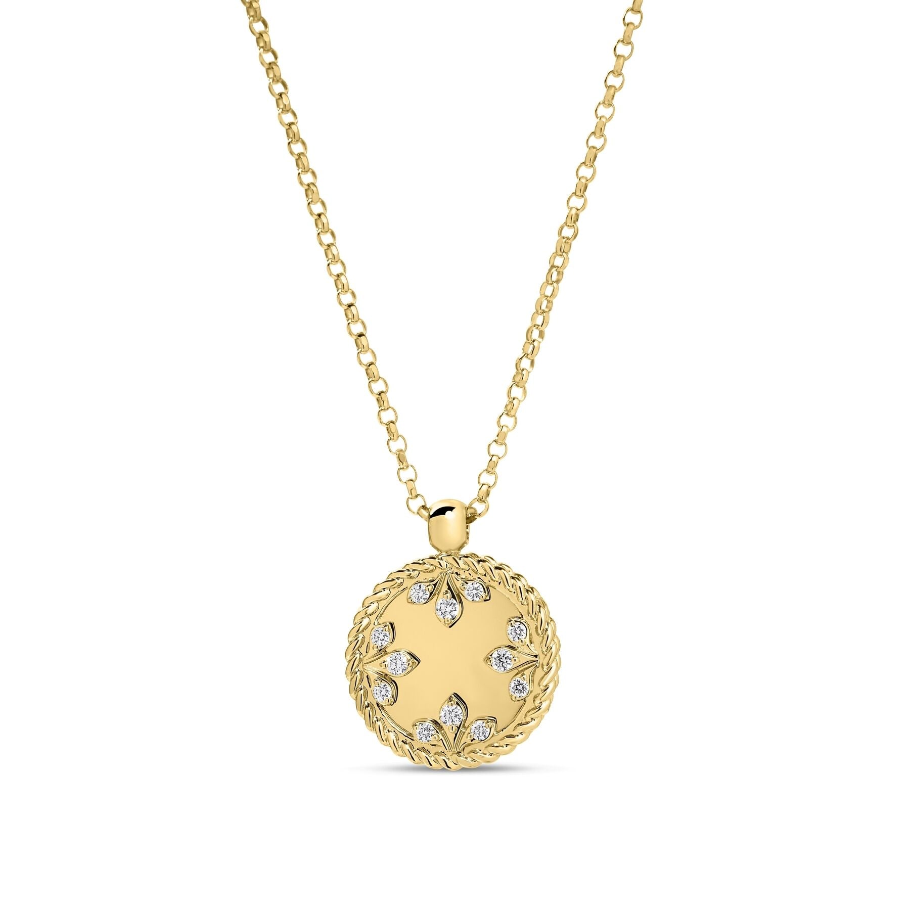 Roberto Coin Venetian Medallion Diamond Pendant Necklace