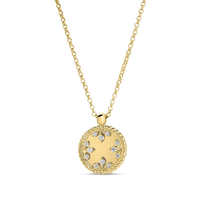 Roberto Coin Venetian Medallion Diamond Pendant Necklace