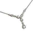 18K White Gold Diamond Bar Necklace 16-Inch