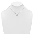 Sterling Silver Heart on Rainbow Childrens Necklace