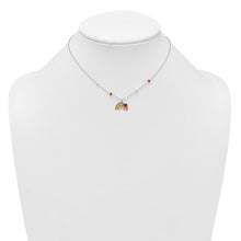 Sterling Silver Heart on Rainbow Childrens Necklace