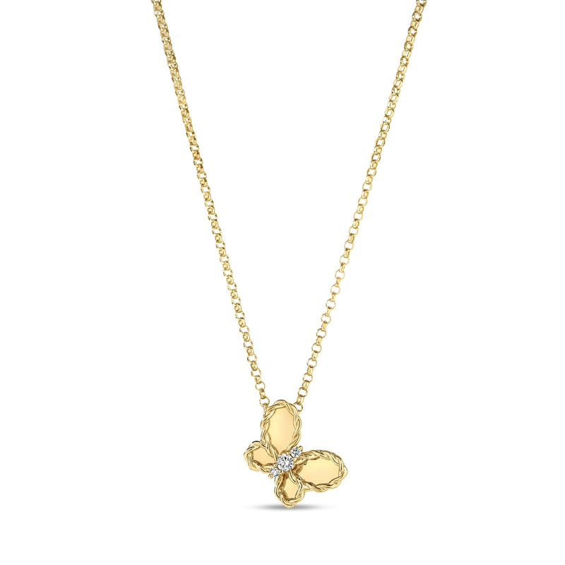 Roberto Coin Diamond Small Butterfly Pendant Necklace