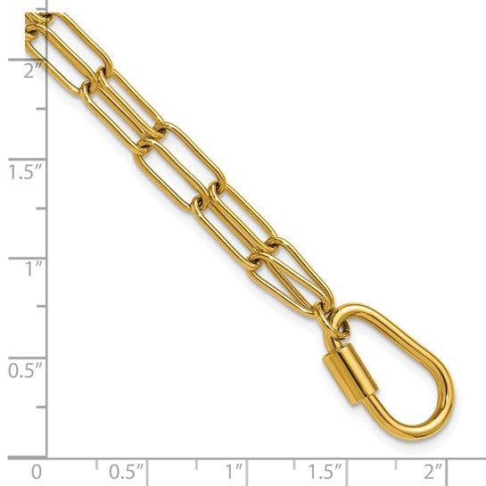 Steel Yellow IP-Plated 8" Double Paperclip Bracelet