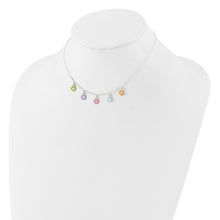 Sterling Silver Enameled Flowers Children's Necklace