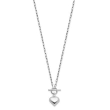Sterling Silver Polished Heart Toggle Necklace