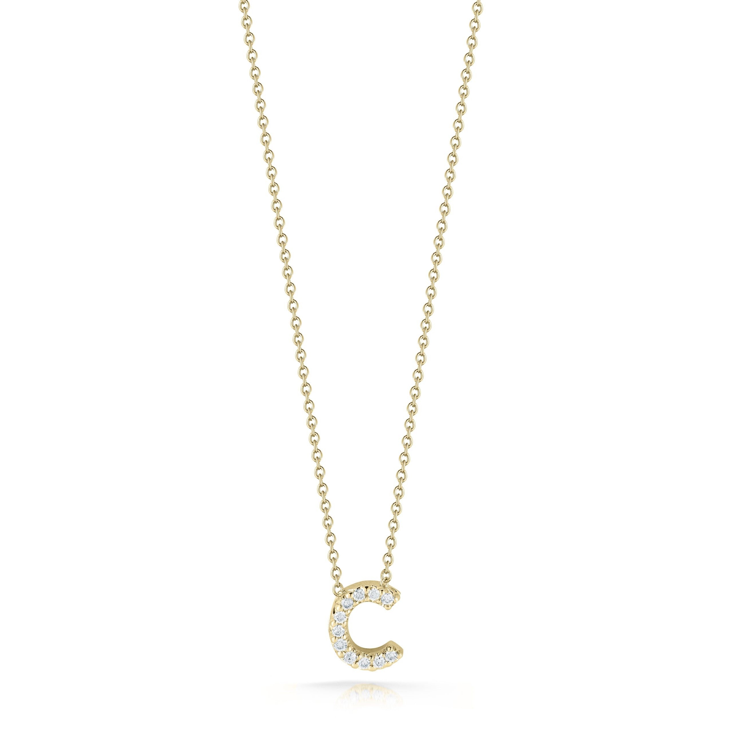 Roberto Coin 18K Diamond Love Letter Necklace "C"
