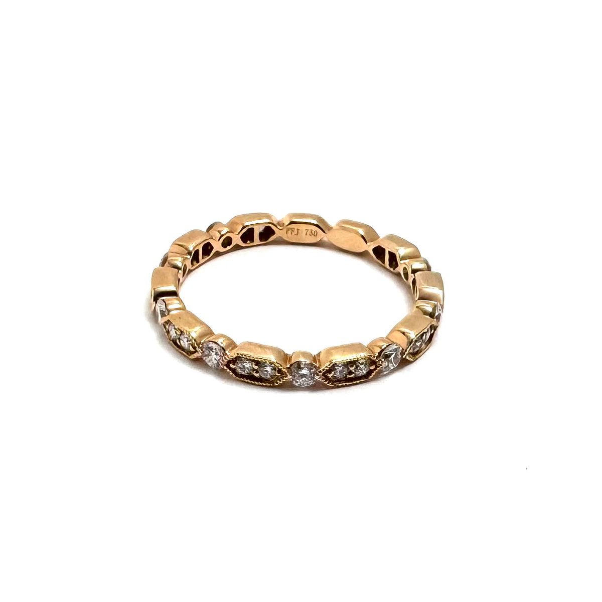 18K Rose Gold Diamond Band 0.44ctw Size Size 6.25