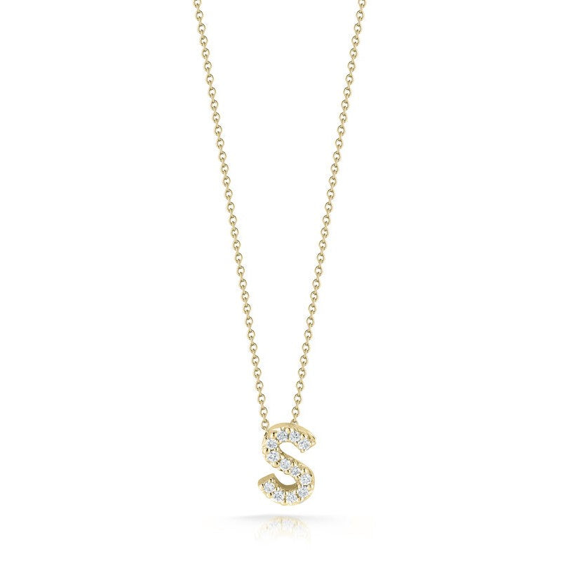 Roberto Coin 18K Diamond Love Letter Necklace "S"