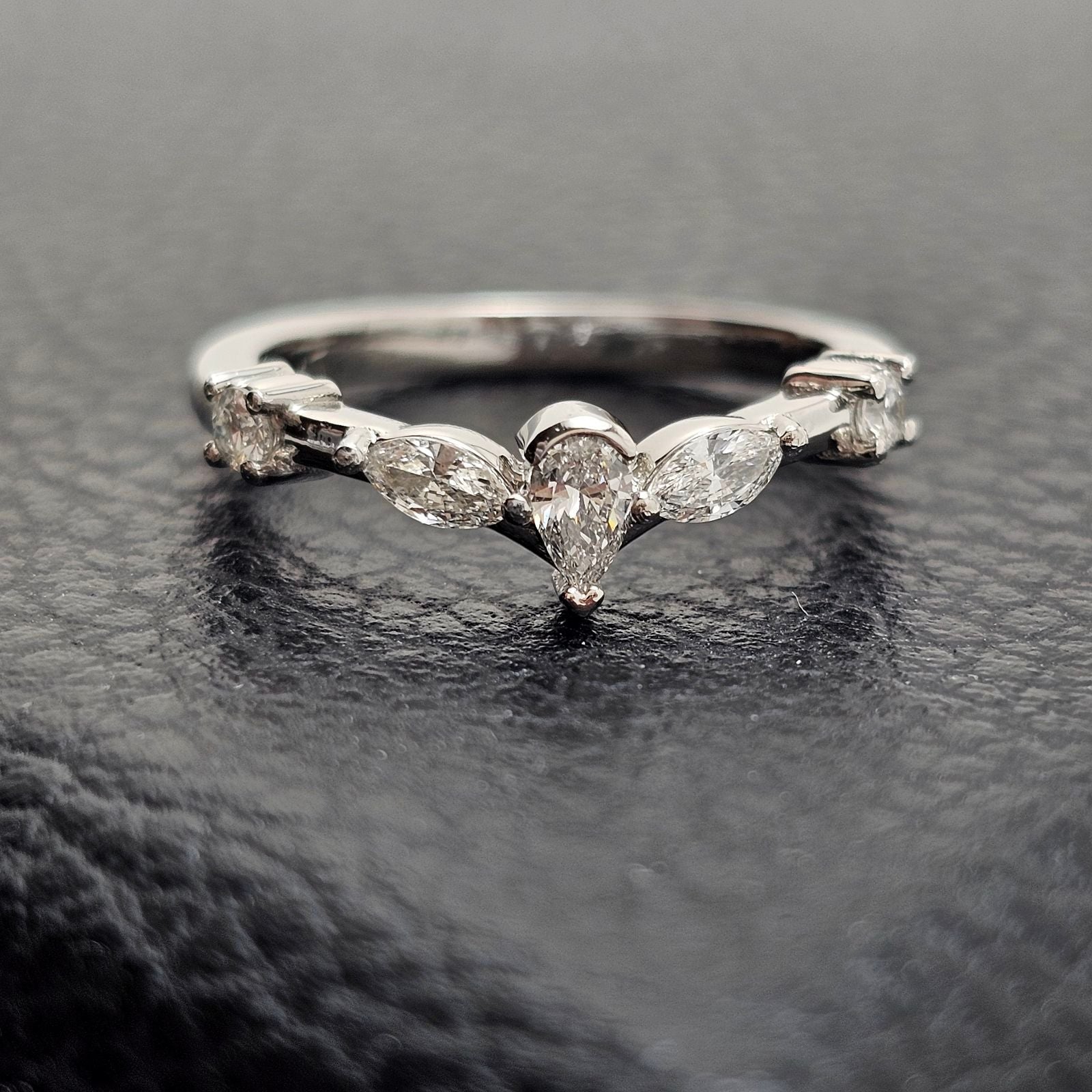 Custom Platinum Mixed Shape Diamond Ladies' Band