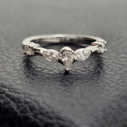 Custom Platinum Mixed Shape Diamond Ladies' Band
