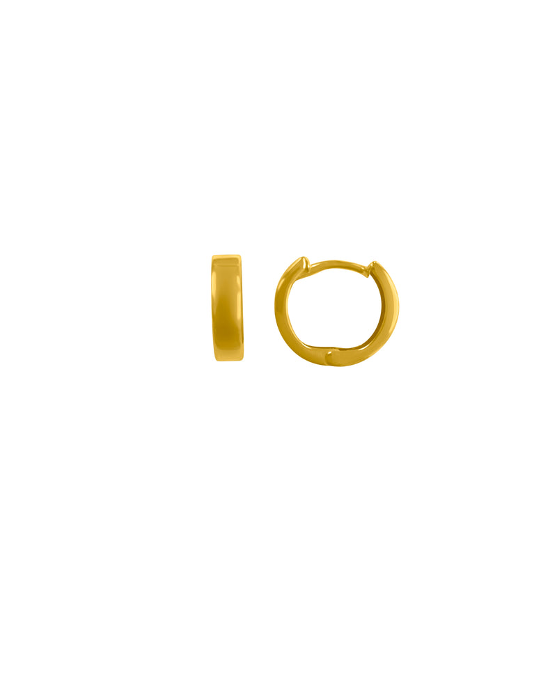 10K Yellow Gold 3mm Wide Round Hoop Earrings