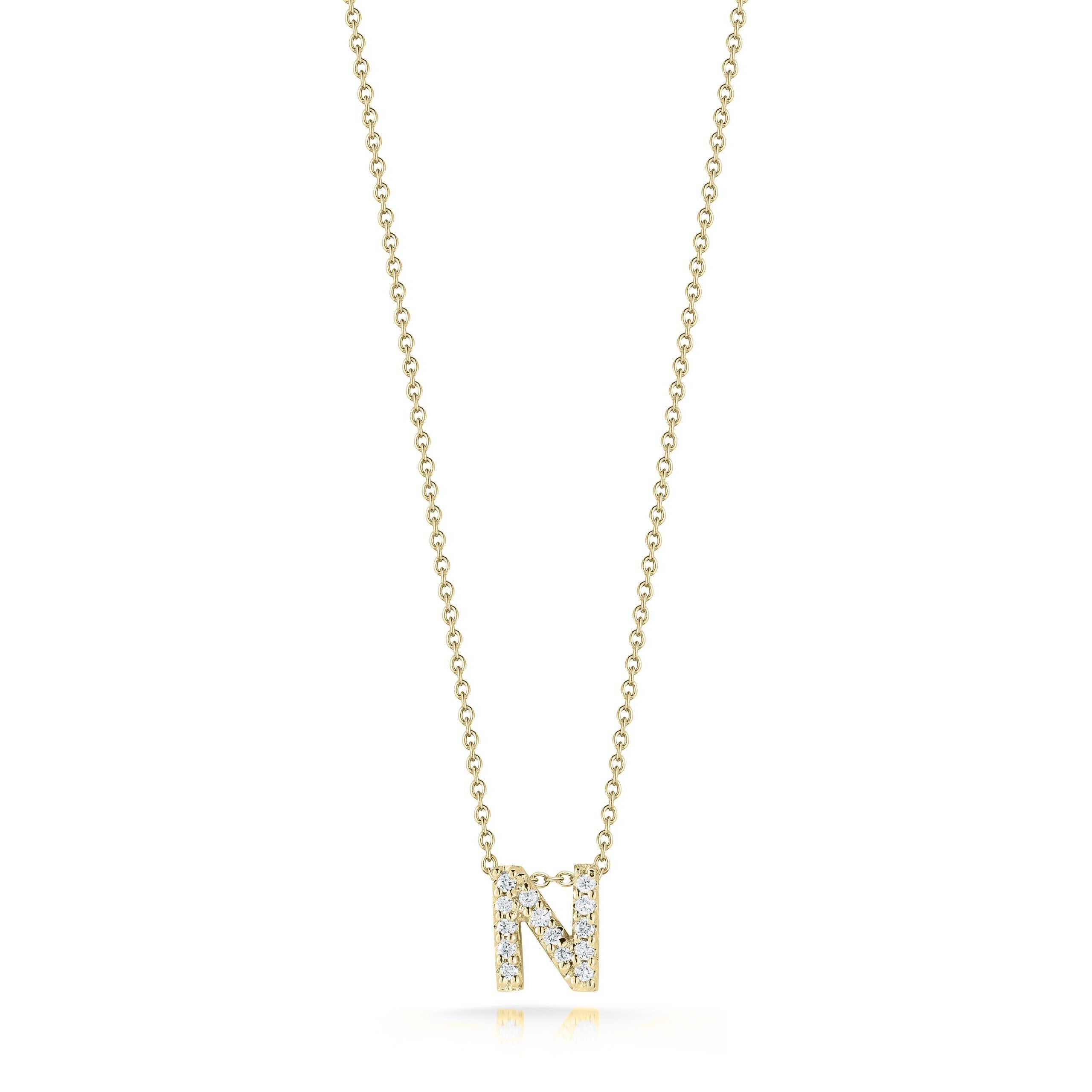 Roberto Coin 18K Diamond Love Letter Necklace "N"