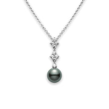 Mikimoto 18KW Black South Sea Pearl Necklace with Diamonds