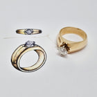 Custom Two-Tone Gold Wide Diamond Ring Mount