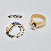 Custom Two-Tone Gold Wide Diamond Ring Mount