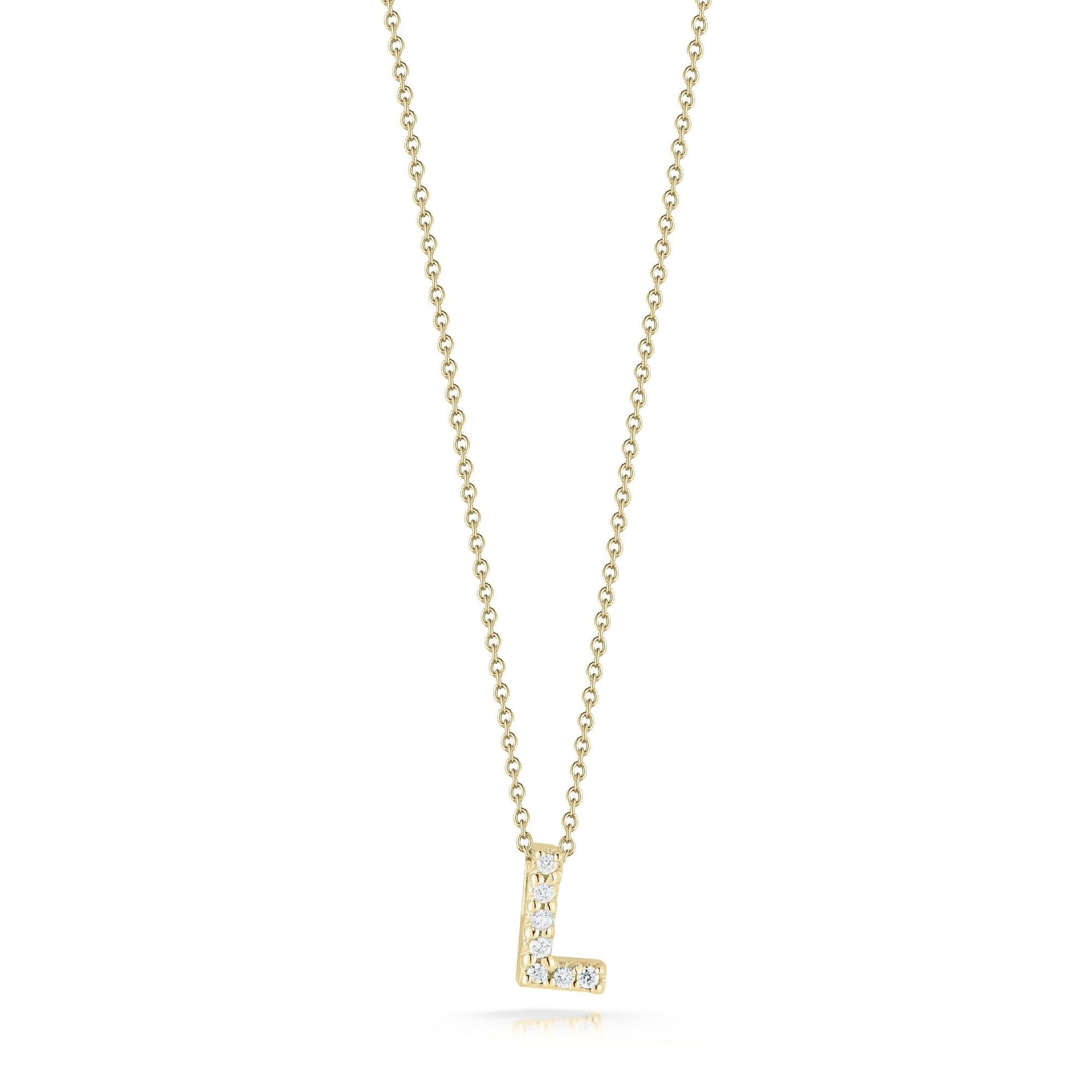 Roberto Coin 18K Diamond Love Letter Necklace "L"