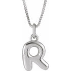 Sterling Silver Initial Bubble 18 Inch Necklace