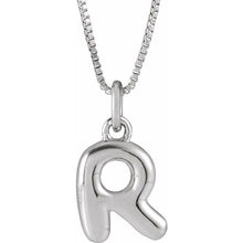 Sterling Silver Initial Bubble 18 Inch Necklace