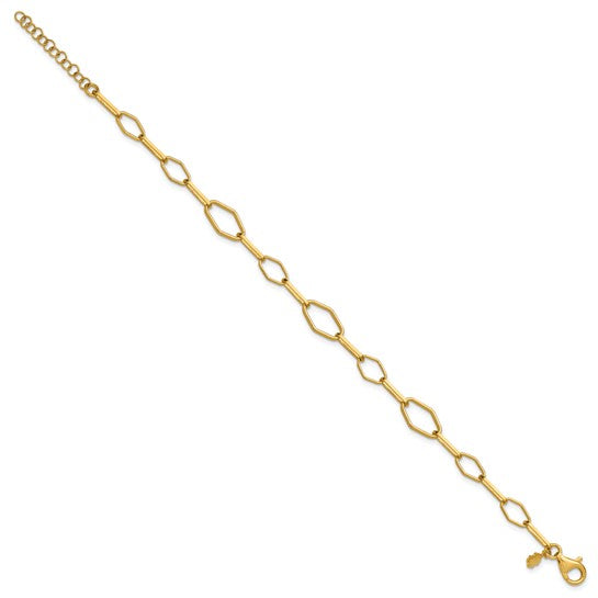 Silver Goldtone 7.5" Oval Fancy Link Bracelet