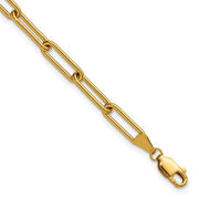 14K Gold Filled 6.5" Paperclip 4.10mm Bracelet with Extender