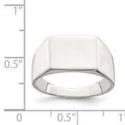 Sterling Silver Solid 9x11mm Engraveable Signet Ring, Size 8