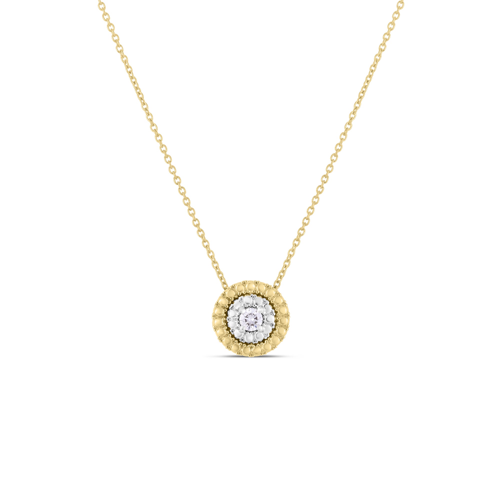 Roberto Coin 18K Y&W Siena Small Diamond Dot Necklace