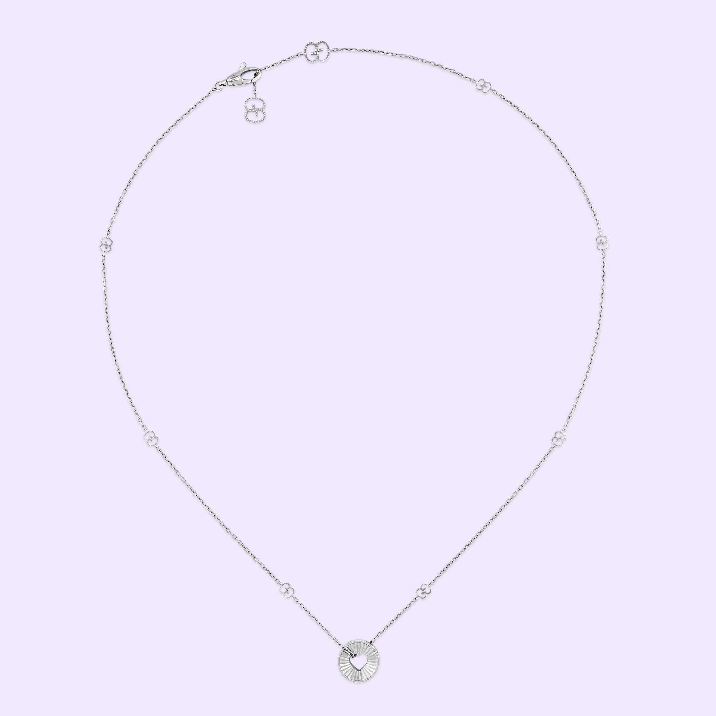 Gucci Icon Heart 18KW Necklace 16.5''